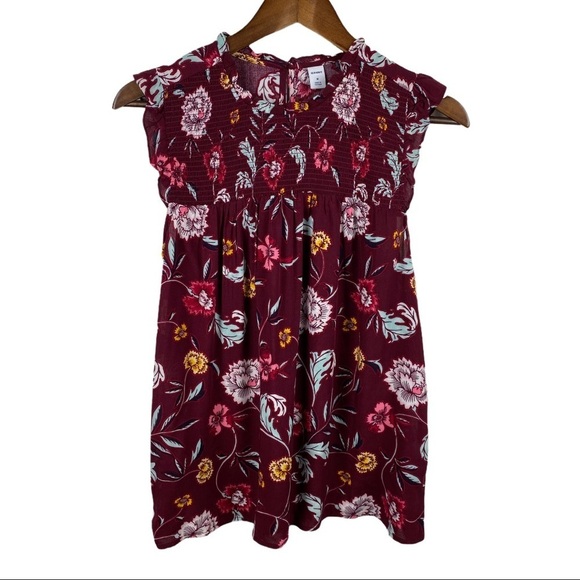 Old Navy Ruched High Neck Ruffled Top - Picture 1 of 8